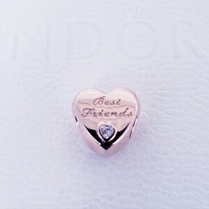 ❤️ Authentic Pandora ⭐️RETIRED⭐️ ROSE FRIENDSHIP HEART CHARM